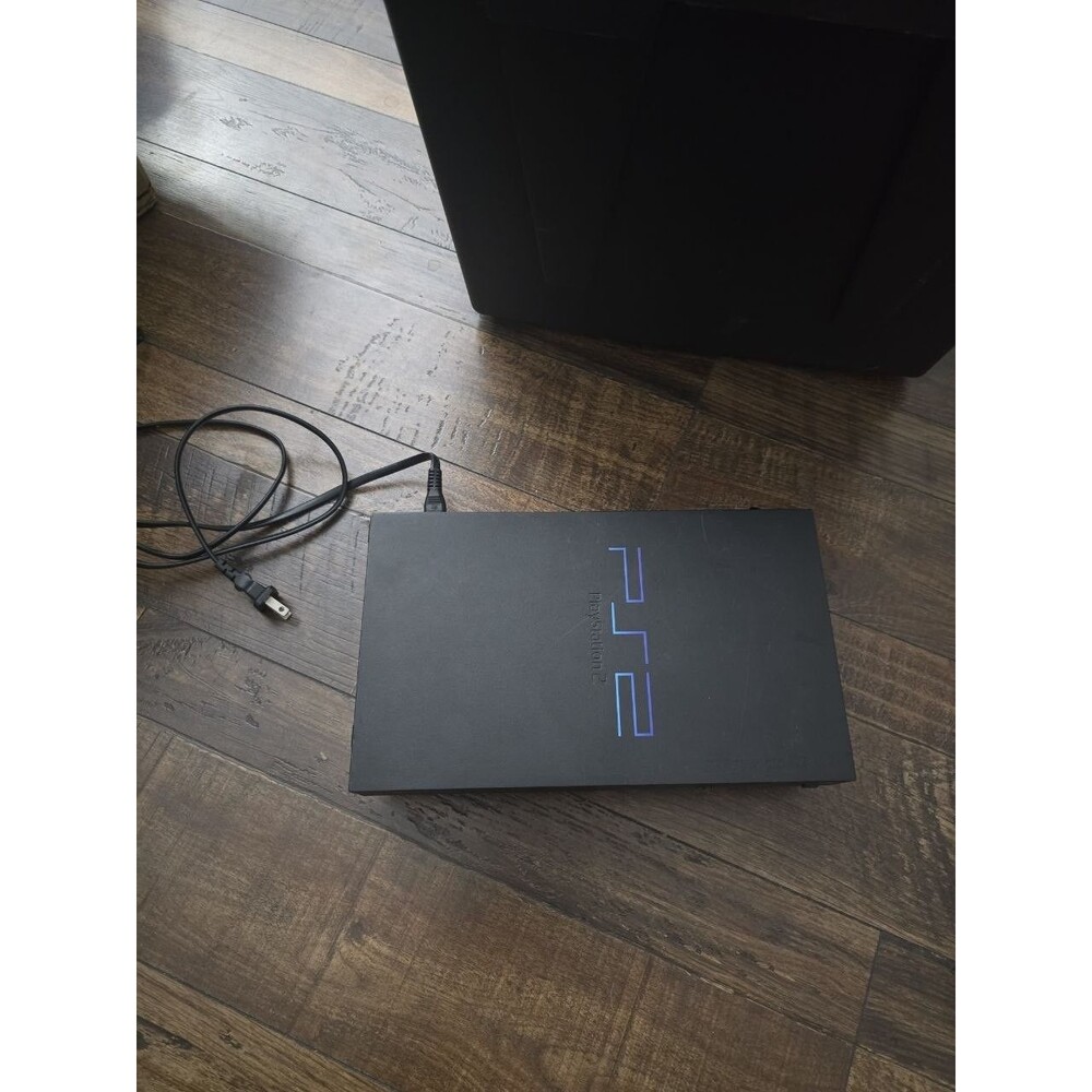 Sony PlayStation 2 PS2 Fat Console Black Power Cable Only Powers On Untested